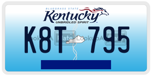 K8T795 license plate in Kentucky