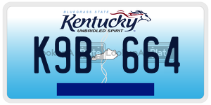 K9B664  license plate in KY