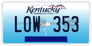 L0W353  license plate in KY