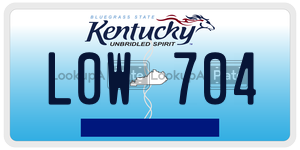 L0W704  license plate in KY
