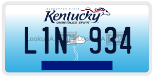 L1N934  license plate in KY