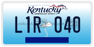 L1R040  license plate in KY