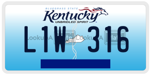 L1W316  license plate in KY
