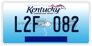 L2F082  license plate in KY