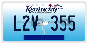 L2V355  license plate in KY