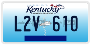 L2V610  license plate in KY