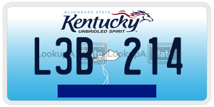 L3B214  license plate in KY
