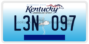 L3N097  license plate in KY
