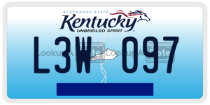 L3W097  license plate in KY