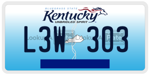 L3W303  license plate in KY