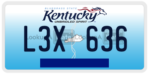L3X636  license plate in KY