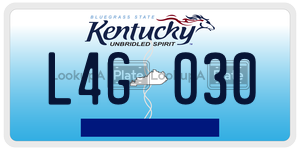 L4G030  license plate in KY