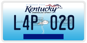 L4P020  license plate in KY