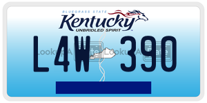 L4W390  license plate in KY