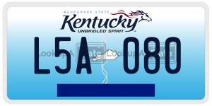 L5A080  license plate in KY