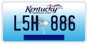 L5H886  license plate in KY