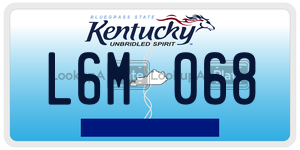 L6M068  license plate in KY