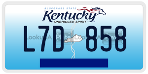 L7D858 license plate in Kentucky