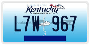L7W967  license plate in KY