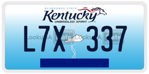 L7X337  license plate in KY