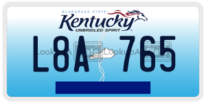 L8A765  license plate in KY