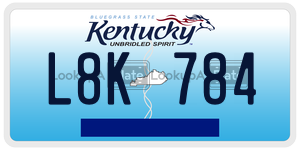 L8K784  license plate in KY