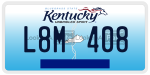 L8M408  license plate in KY