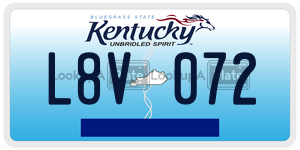 L8V072  license plate in KY