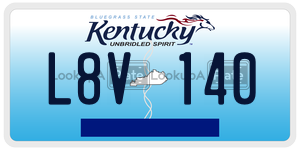 L8V140 license plate in Kentucky
