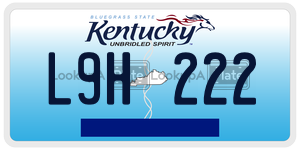 L9H222 license plate in Kentucky