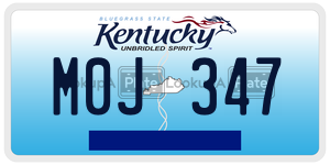 M0J347  license plate in KY