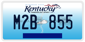 M2B855  license plate in KY
