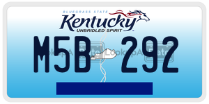 M5B292  license plate in KY