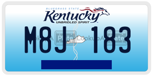 M8J183 license plate in Kentucky