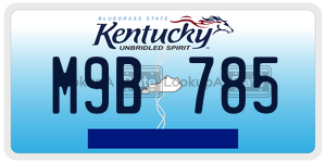 M9B785  license plate in KY