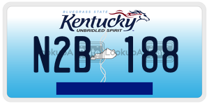 N2B188  license plate in KY