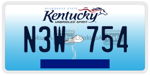 N3W754  license plate in KY