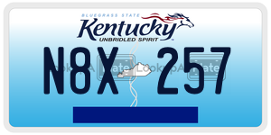 N8X257  license plate in KY