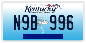 N9B996  license plate in KY