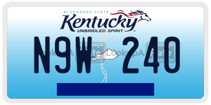 N9W240  license plate in KY