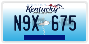 N9X675 license plate in Kentucky