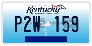 P2W159  license plate in KY