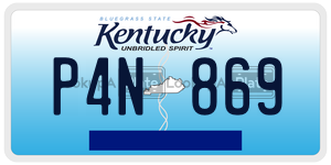 P4N869  license plate in KY