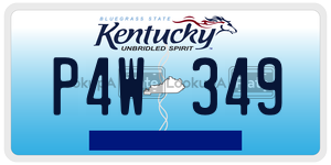 P4W349  license plate in KY
