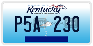 P5A230  license plate in KY