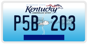 P5B203  license plate in KY