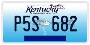 P5S682  license plate in KY