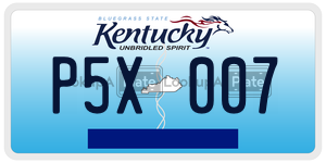 P5X007  license plate in KY