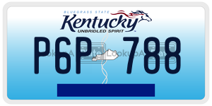 P6P788  license plate in KY