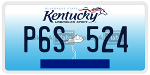 P6S524  license plate in KY